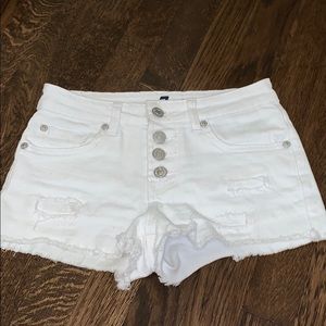 White Jean Shorts